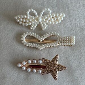 Elegant Pearl and Rhinestone Hair Clips